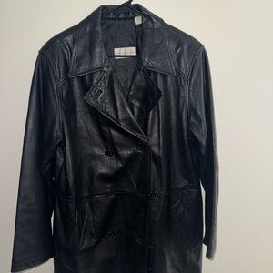 Paradox Black Leather Double-Breasted Jacket